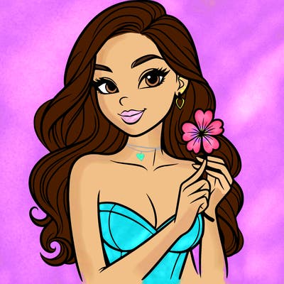 beautiful woman  carrying a clover