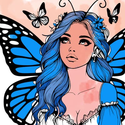 butterfly fairy realistic girl