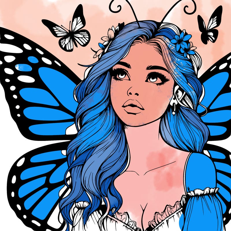 butterfly fairy realistic girl
