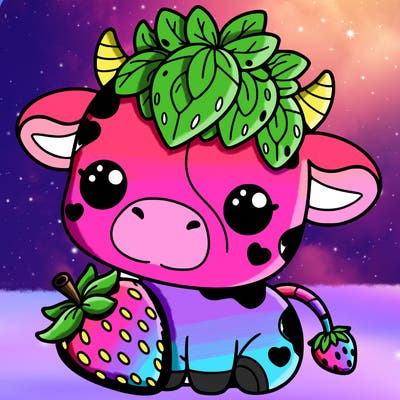 cute strawberry cow