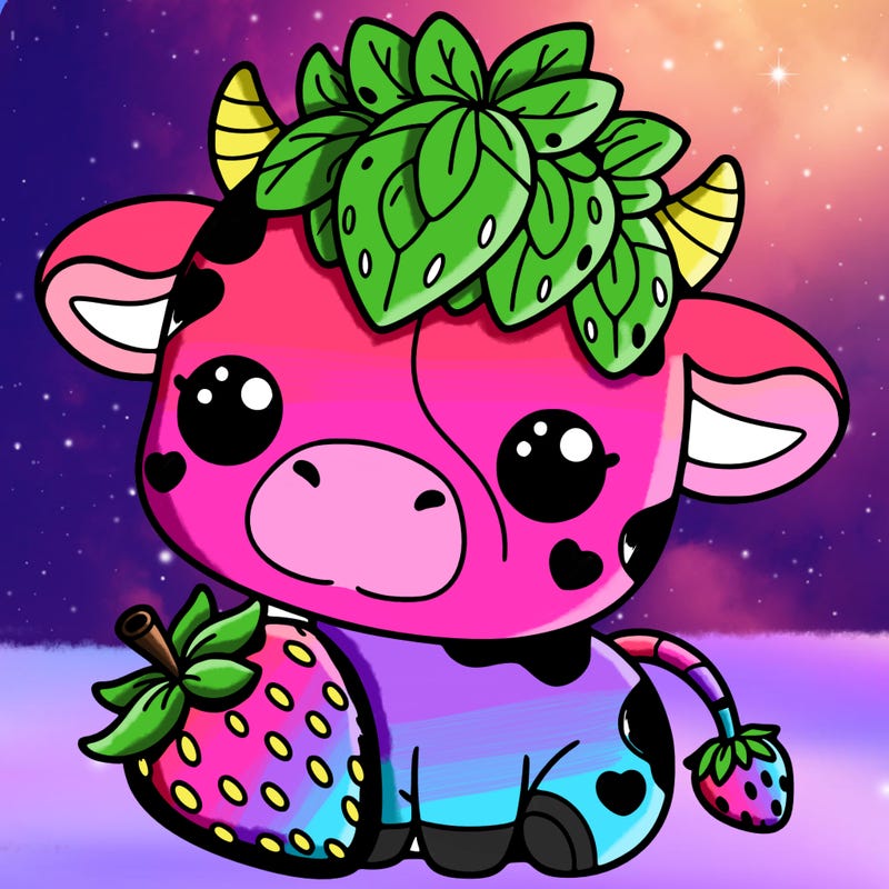 cute strawberry cow
