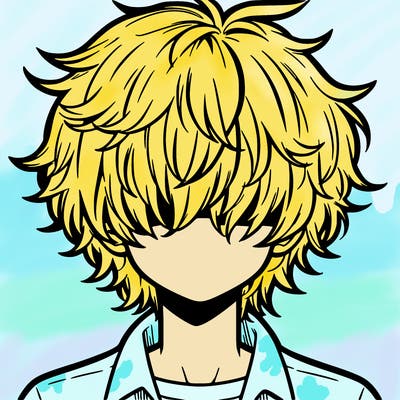 manga boy fluffy hair covering his eyes