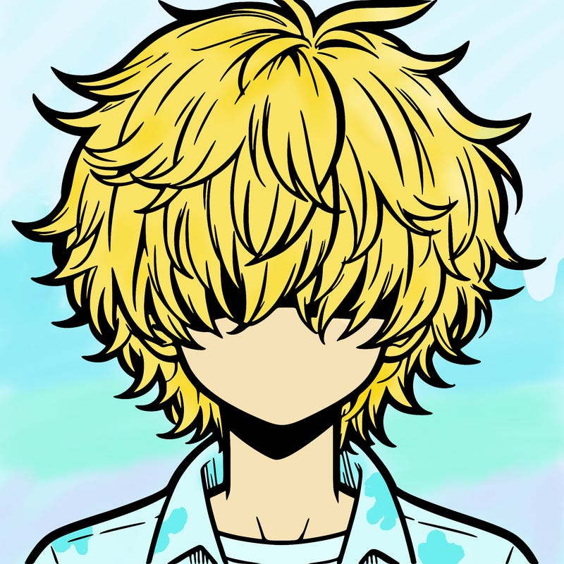 manga boy fluffy hair covering his eyes