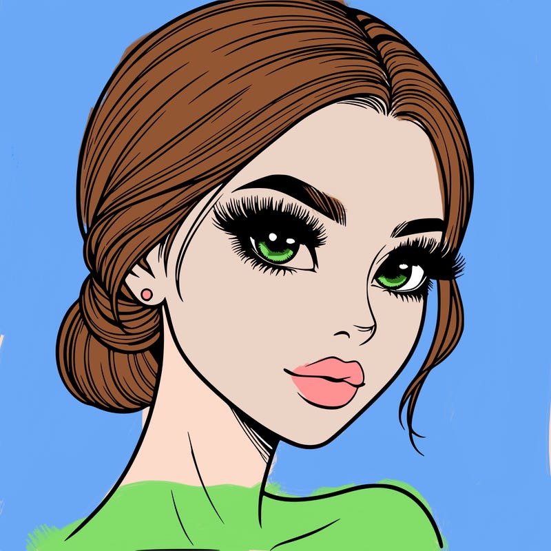 realistic girl with lashes