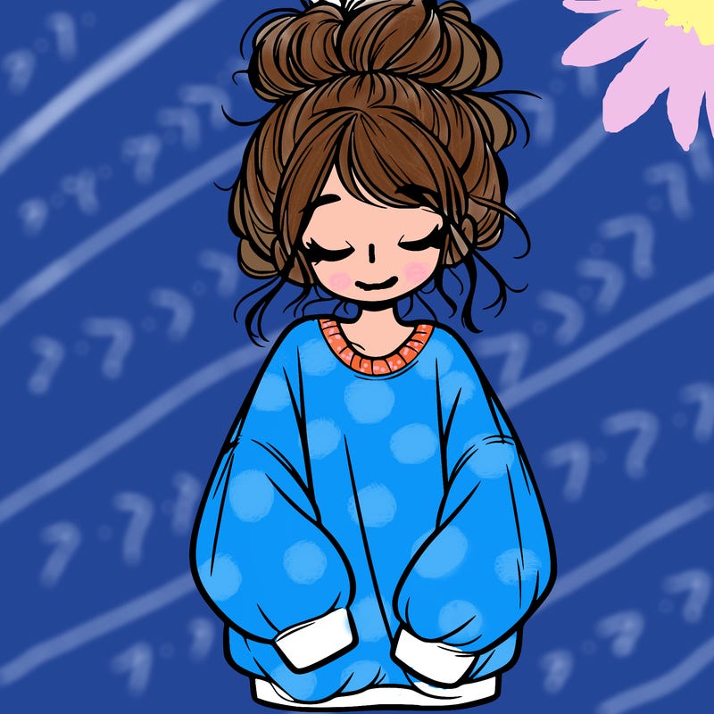 girl with baggy sweatshirt and messy bun