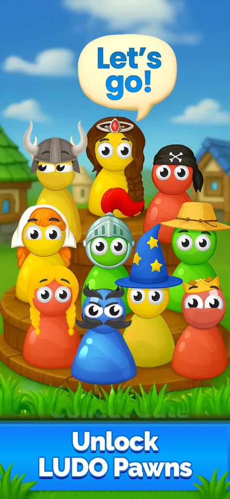 Ludo Quest: Parchis Dice RPG - A collection of colorful character themed Ludo pawns like a wizard knight and princess