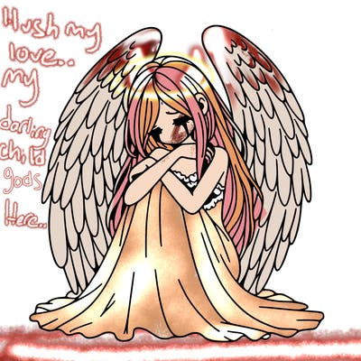 ethereal girl in grief, lonely and heartbroken