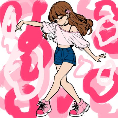 realistic girl danceing