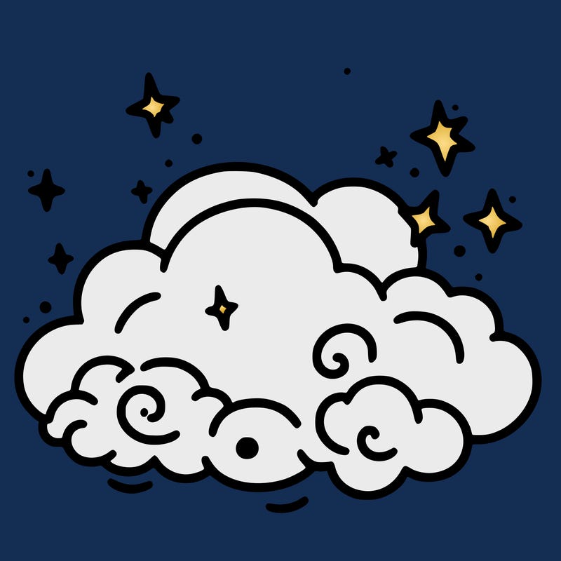 pink starry cloud sky