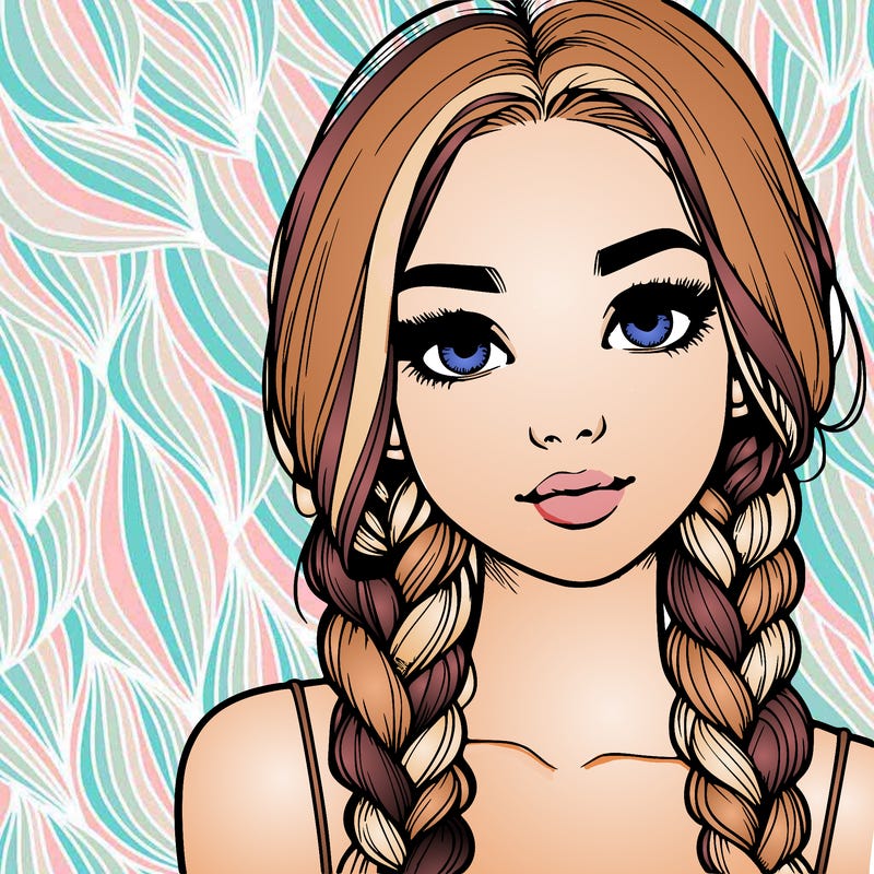 realistic girl with braids