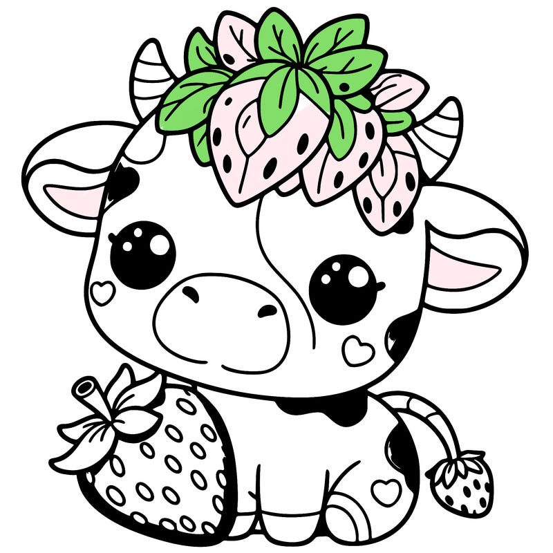 cute strawberry cow