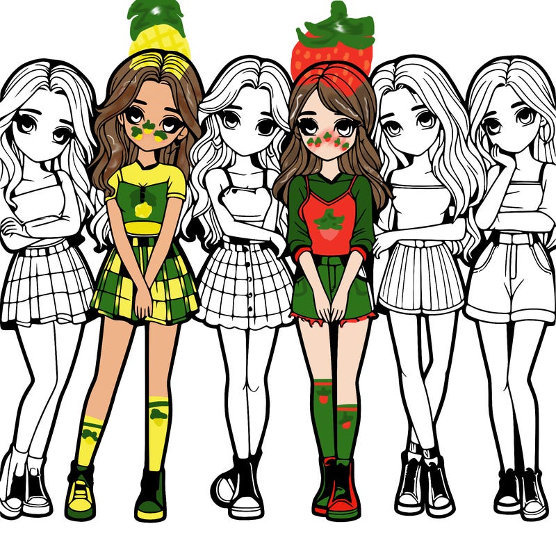 a group of girls realistic