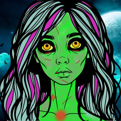 scary beautiful realistic girl