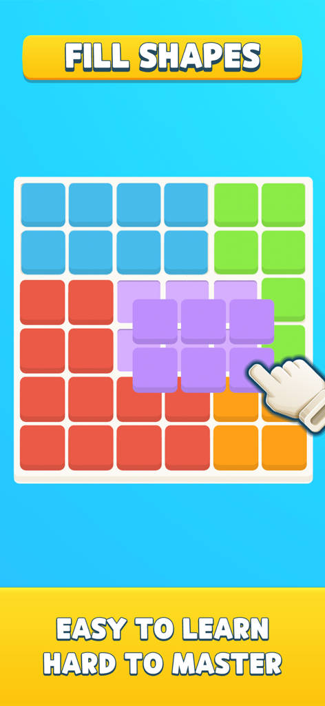 1001 Brain Zen Puzzles - Fill Shapes puzzle board with colorful blocks in the 1001 Brain Zen Puzzles app
