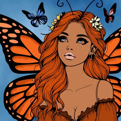 butterfly fairy realistic girl