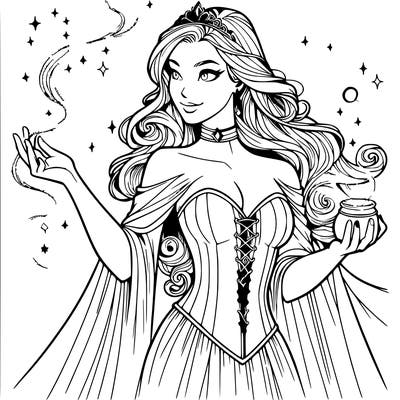 realistic magic woman