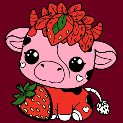 cute strawberry cow