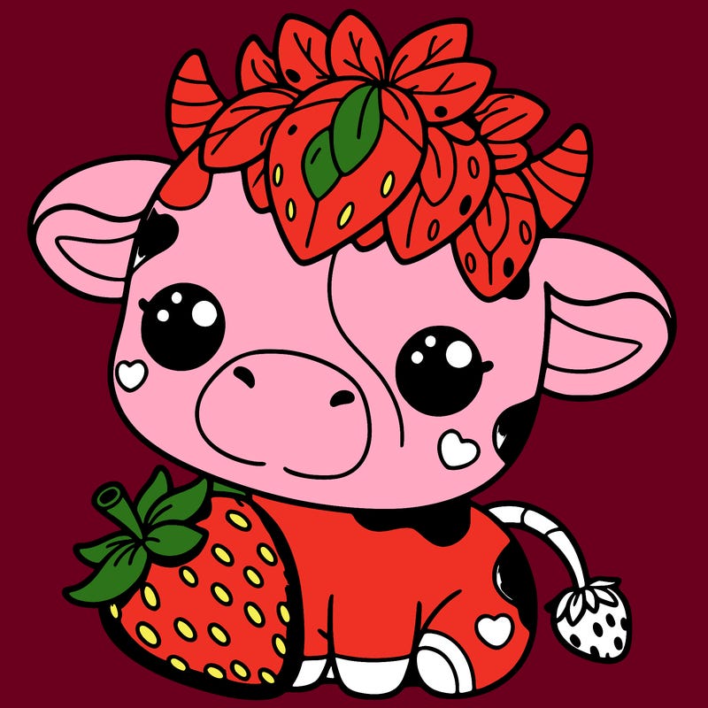 cute strawberry cow