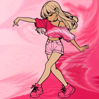 realistic girl danceing