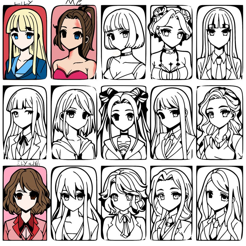 girls that look diffrent anime