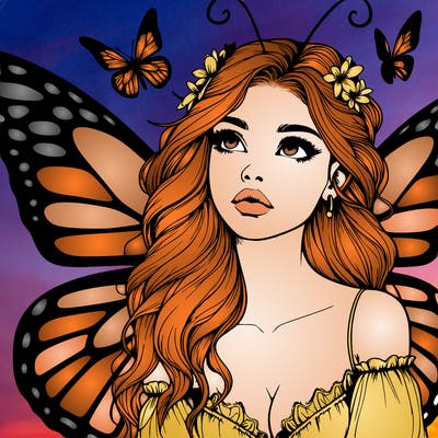 butterfly fairy realistic girl