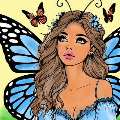 butterfly fairy realistic girl