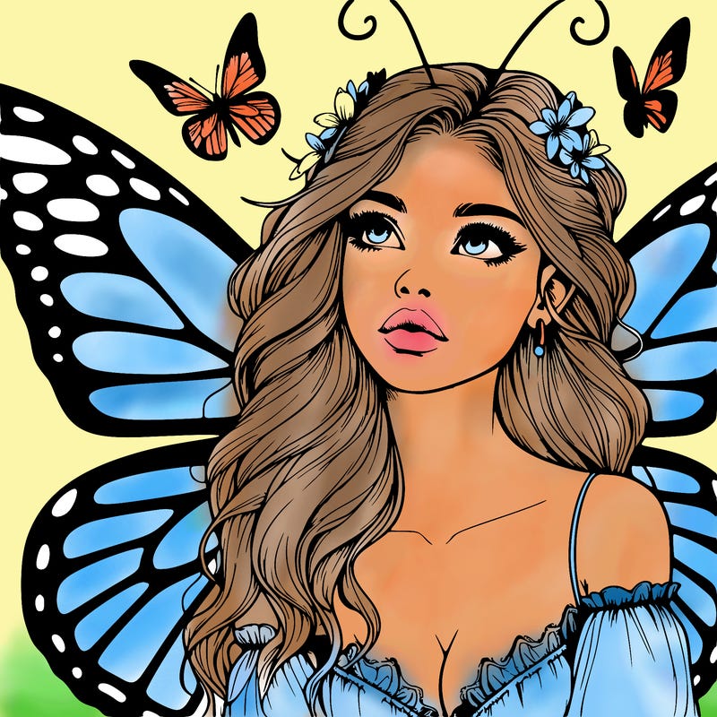 butterfly fairy realistic girl