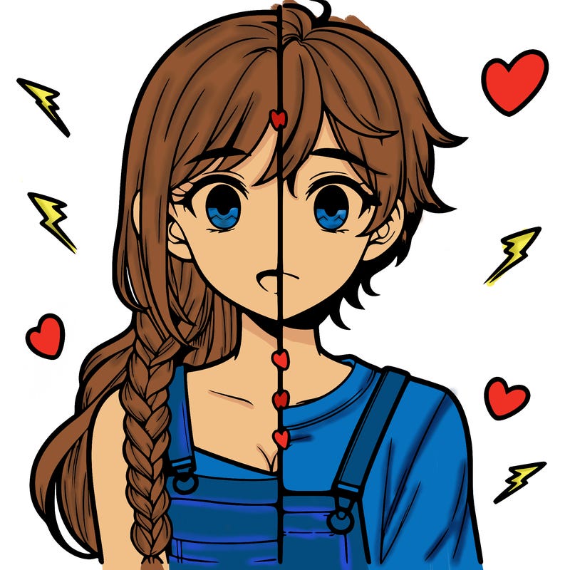 realistic girl boy split