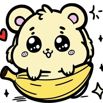 𝔸 𝕔𝕦𝕥𝕖 𝕝𝕚𝕥𝕥𝕝𝕖 hamster 𝕎𝕚𝕥𝕙 𝕓𝕒𝕟𝕒𝕟𝕒 around 𝕋𝕙𝕖 𝕙𝕒𝕞𝕤𝕥𝕖𝕣