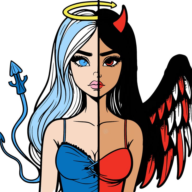 devil vs angel realistic girl