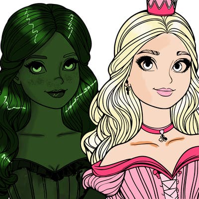 elfaba and glinda realistic girls