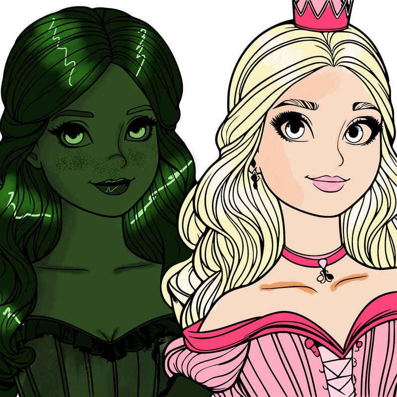elfaba and glinda realistic girls