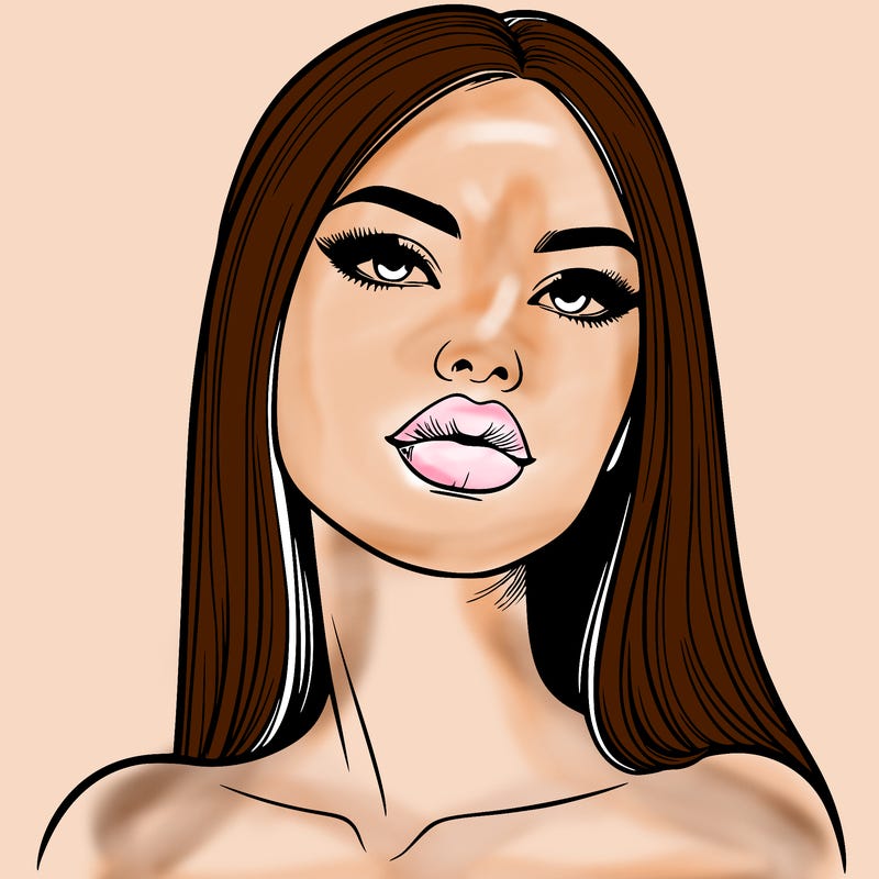 realistic woman with full lips