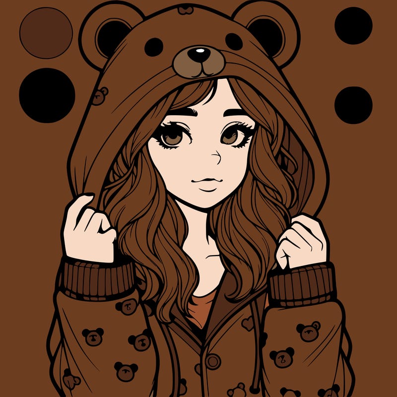 realistic girl in a animal pjs hoodie