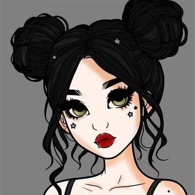 realistic girl with space buns