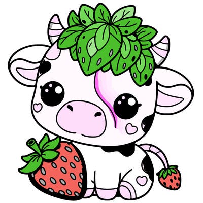 cute strawberry cow