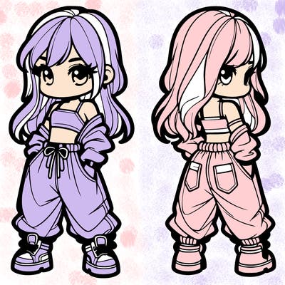 girl in crop top and baggy pants