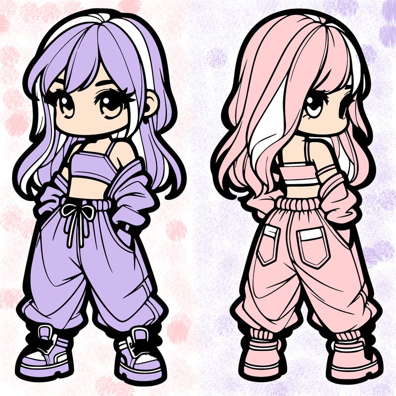 girl in crop top and baggy pants