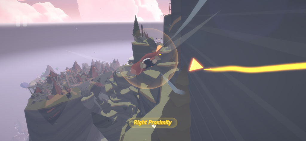 Laya's Horizon - Laya gliding close to a cliffside in Layas Horizon with a proximity bonus indicator