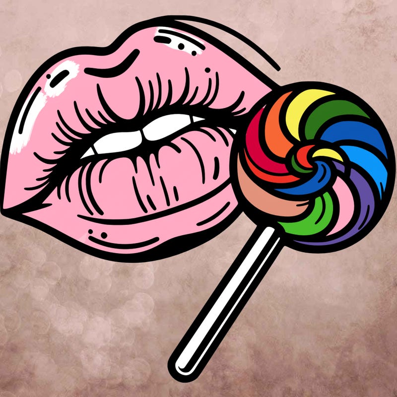 lips with lollypop