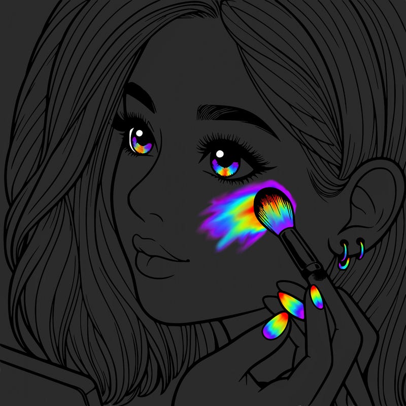 a realistic girl doing her makeup