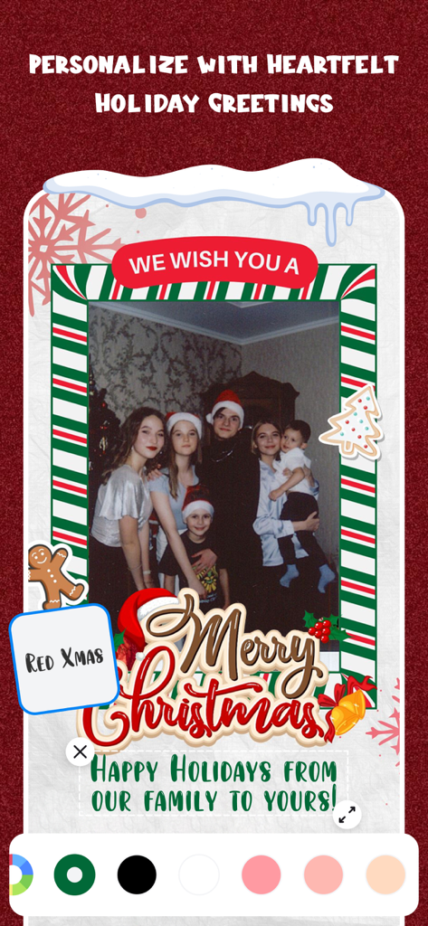 Colliz – DIY Wallpaper Craft - Uno sfondo natalizio personalizzato con una foto di famiglia all'interno di una cornice festiva con adesivi a tema