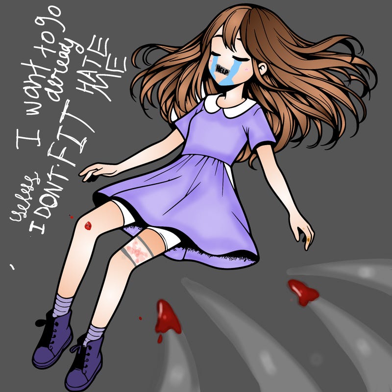 realistic girl floating