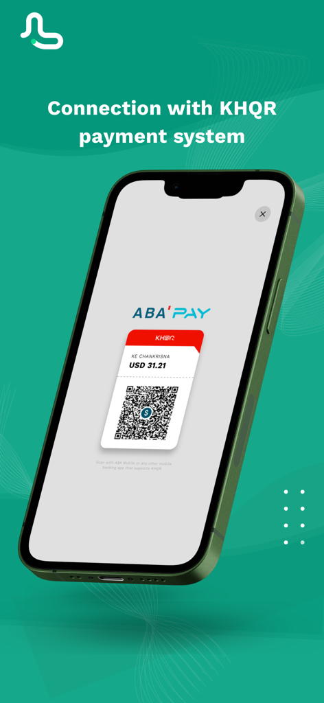 La aplicación MyLekha POS mostrando la integración del sistema de pago KHQR en un smartphone