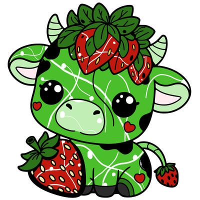 cute strawberry cow