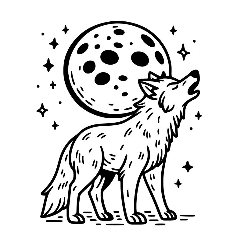 wolf howling at the moon