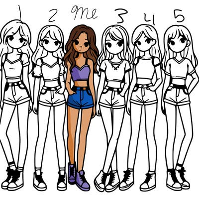 a group of girls wearing crop tops and shorts