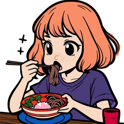 a girl eating food