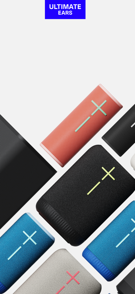 A collection of various colorful Ultimate Ears portable bluetooth speakers displayed in a collage.