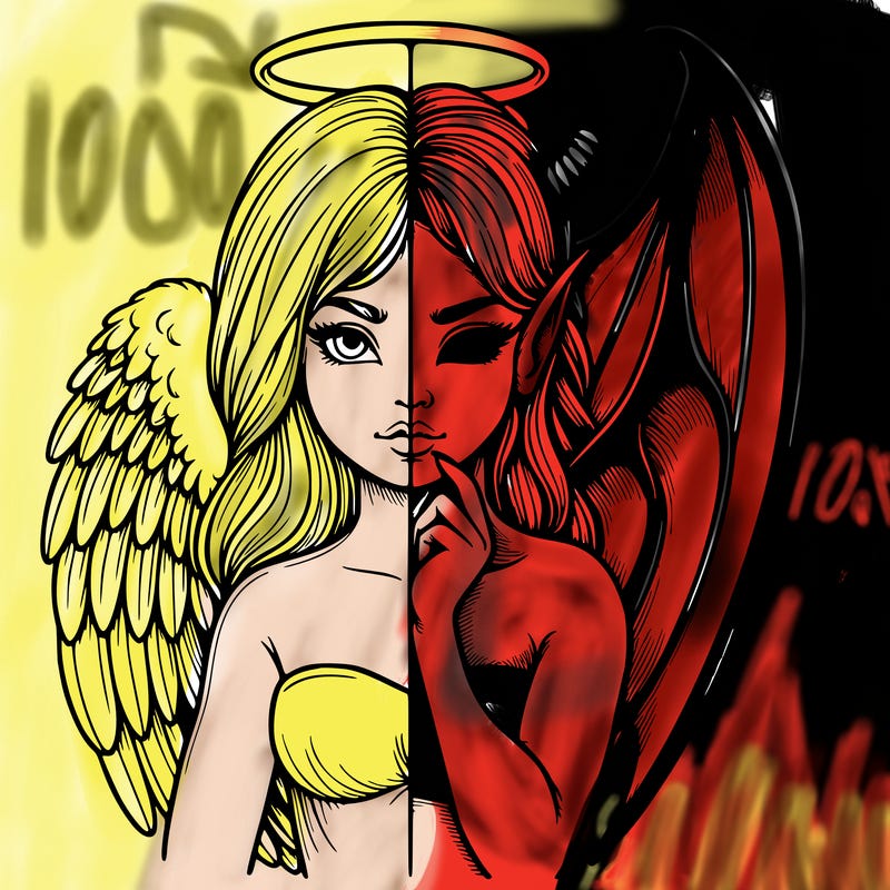 realistic angel half demon